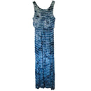 One World Womens Sleeveless Blue Striped Dress