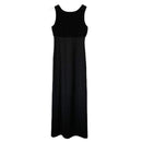 Donna Ricco Womens Sleeveless Black Velvet Top Long Elegant Dress