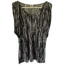 Worthington Womens Black Grey Sleeveless Shirt