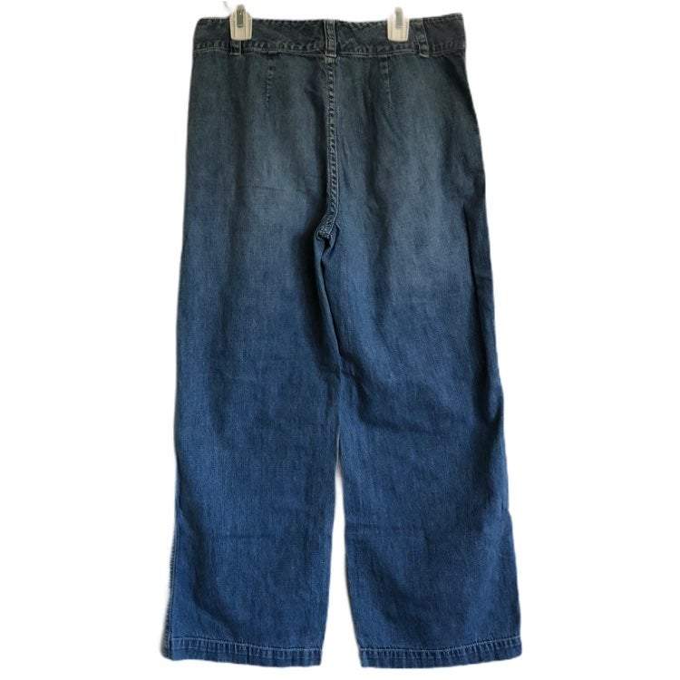 Lauren Jeans CO. Womens 2 Button Zip Front Wide Leg Jeans