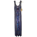 One World Womens Sleeveless Multi Purple Color Design Dress