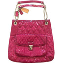 Coach Large Pink Patent Leather Shoulder Adjustable Chain Bag