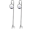 Scott Living Illuminated Glass Globe Light Timer 64" Shepherd's Hook Pole 2 Pack