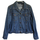 Bill Blass Womens Button Front Jean Jacket