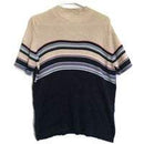 Crazy Horse Liz Claiborne Womens Short Sleeve Striped Mock Neck Sweater