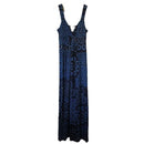 Kate & Mallory Womens Sleeveless V-Neck Blue Black Stretchy Dress