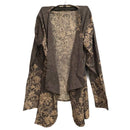 Take Two Clothing Co. Long Sleeve Open Front Grey Geometric Art Cardigan