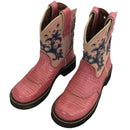 Ariat ATS Womens Pink Croc Print Leather Suede Jewel Western Boots