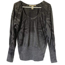 American Rag Womens Long Sleeve Black Print Shirt