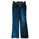 Lawman Womens 2 Button Zip Fly Wide Leg Blue Jeans