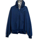 Windless Mens Vintage Blue Quarter Zip Pullover Hooded Jacket
