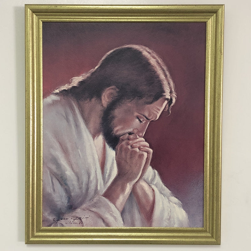 Praying Jesus Framed 22.5"x18.5" Painting